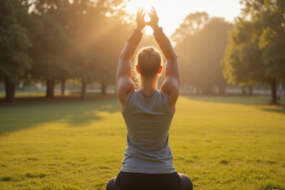 Persona che fa esercizi leggeri all'aperto