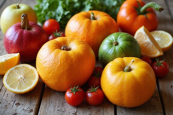 Varietà di frutta e verdura di stagione